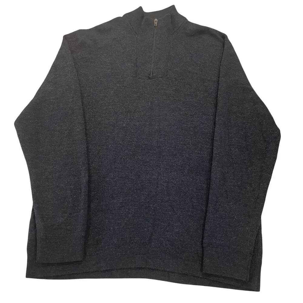 ABERCROMBIE & FITCH Wool Blend 1/4 Zip Sweater Men's XL Blue-Gray
